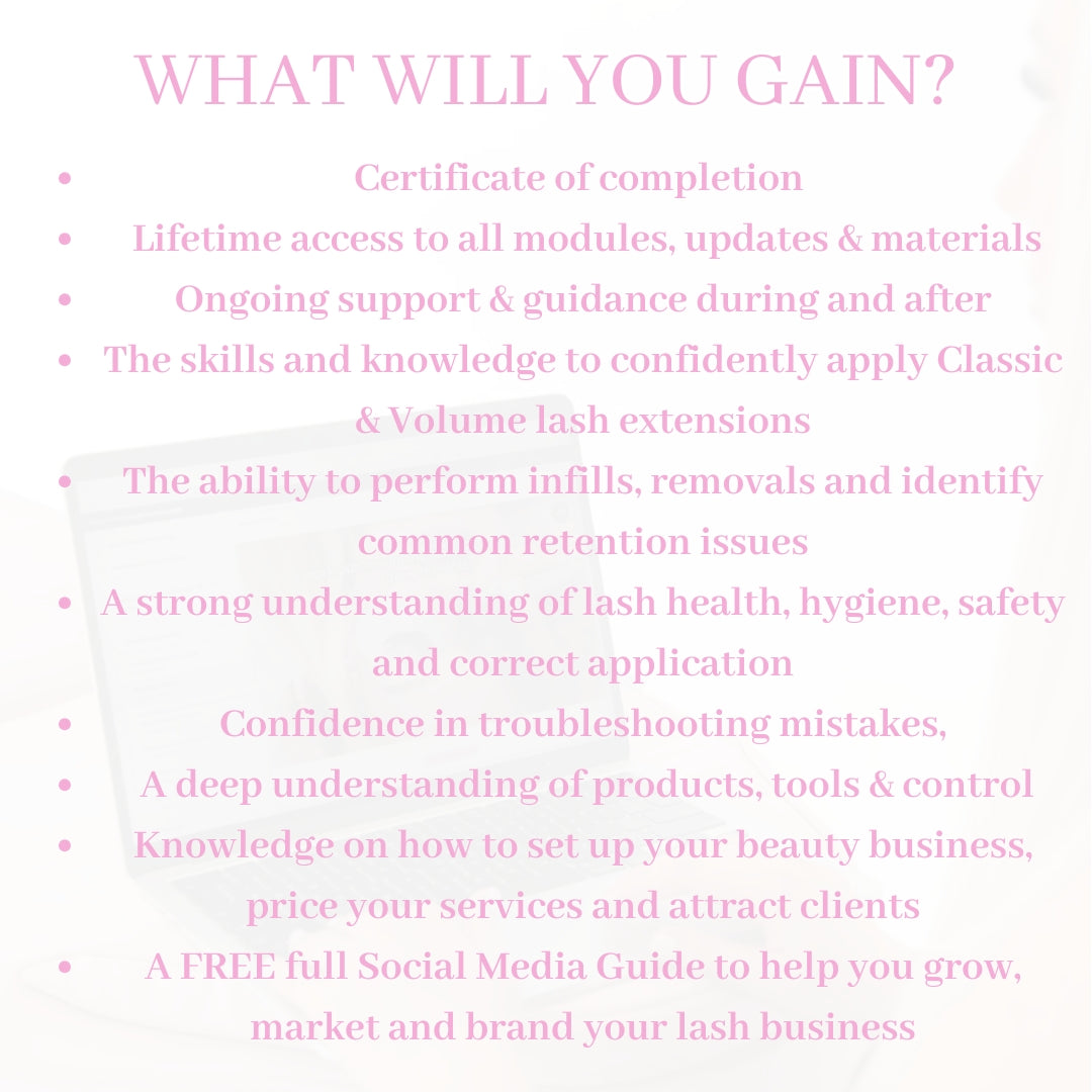 Online Lash Extension Course